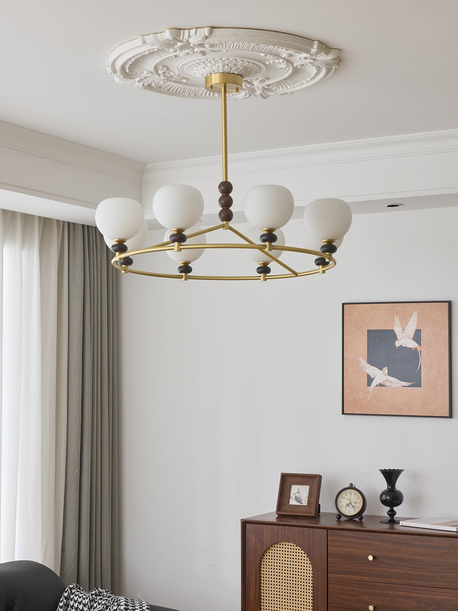 Nydoriel Premium Nordic Art Brass Wood Chandelier