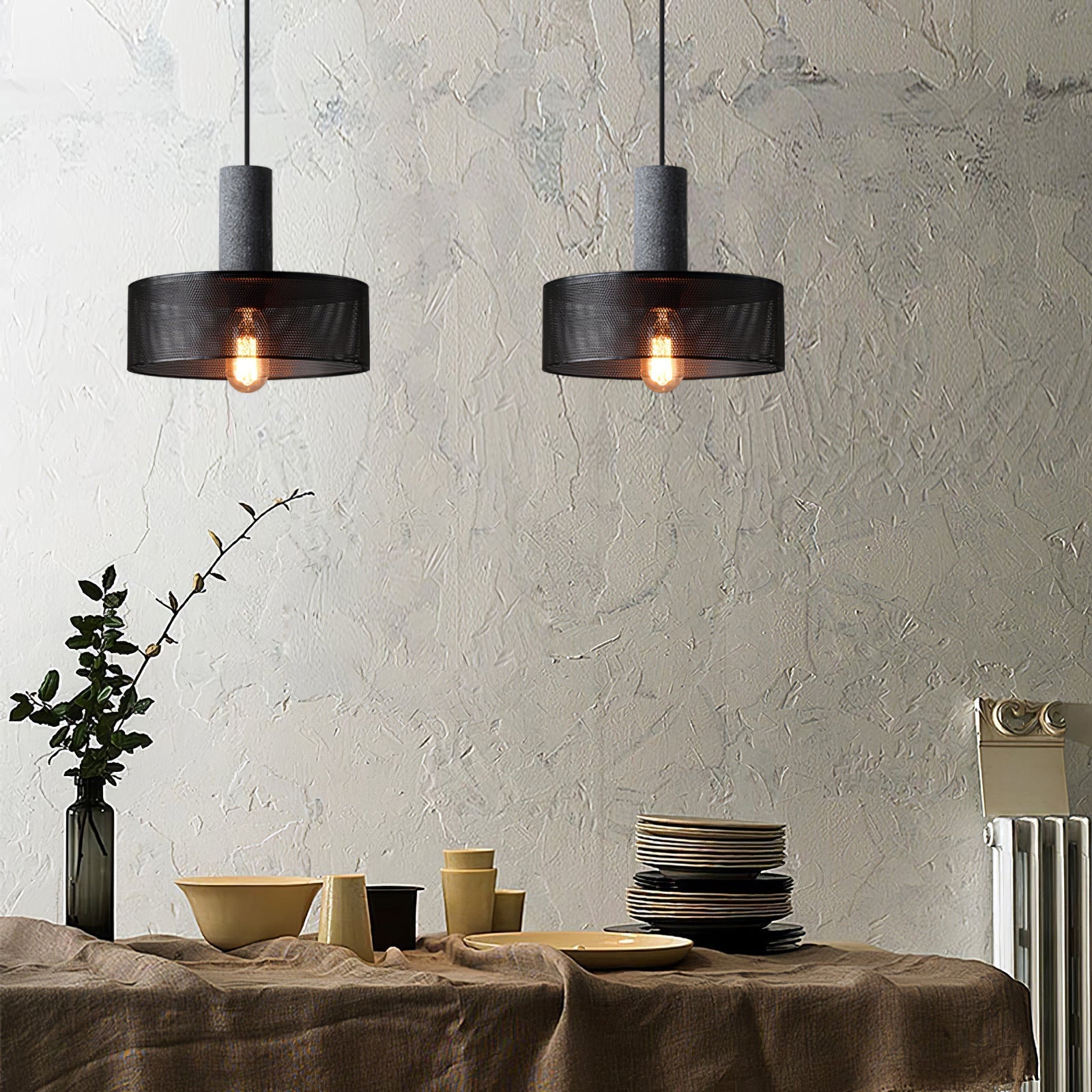 Lumeraine Cement Mesh Pendant Light