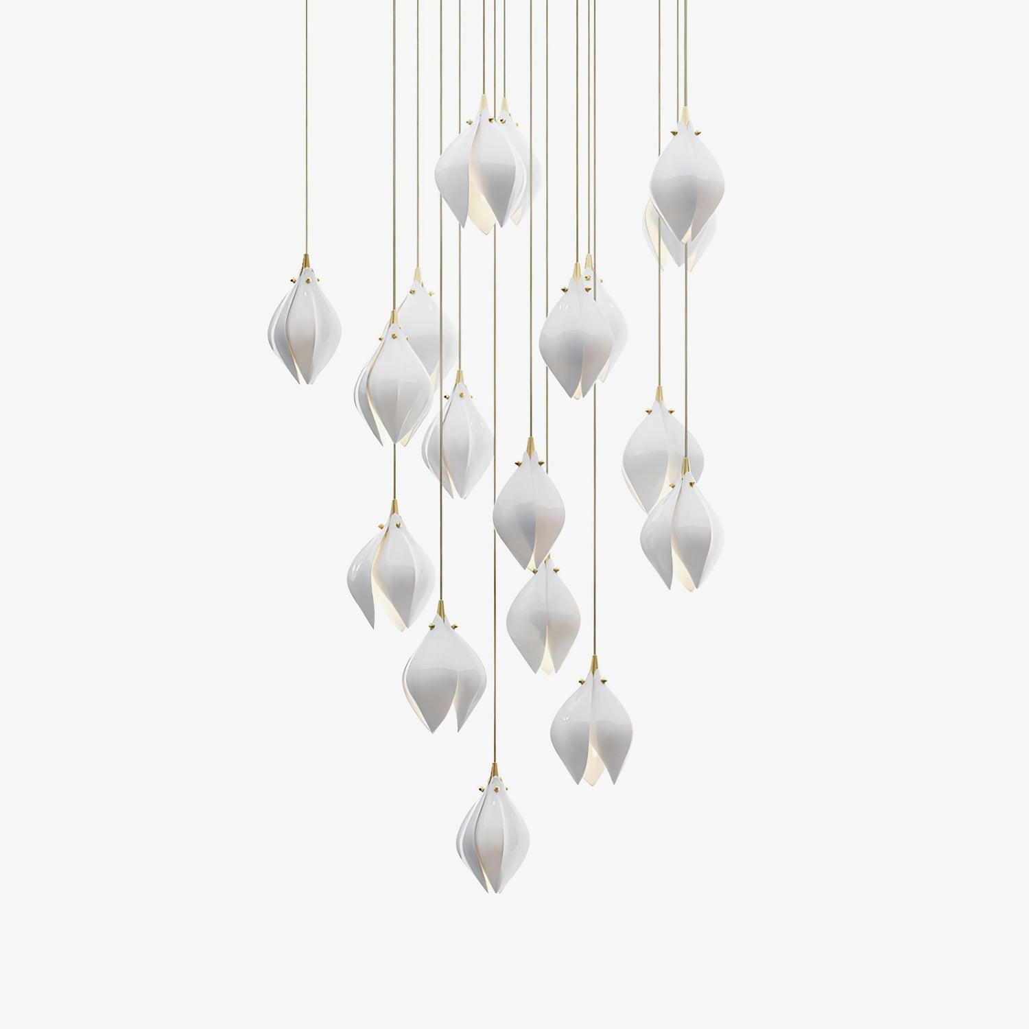 Lustra Pendant Lamp White Floral Ceramic