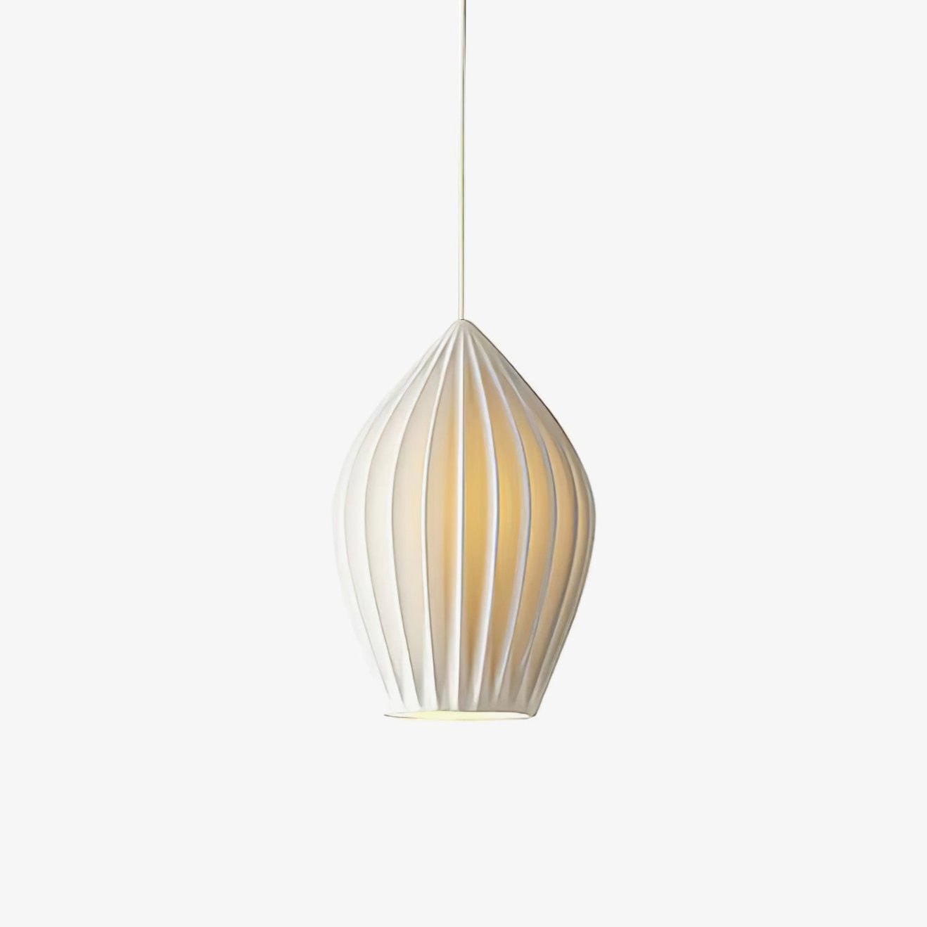 Virove Pendant Lamp Ceramic Ribbed Bone China Elegant