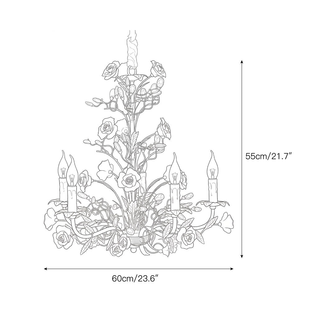 Ceramic Rose Vine Chandelier