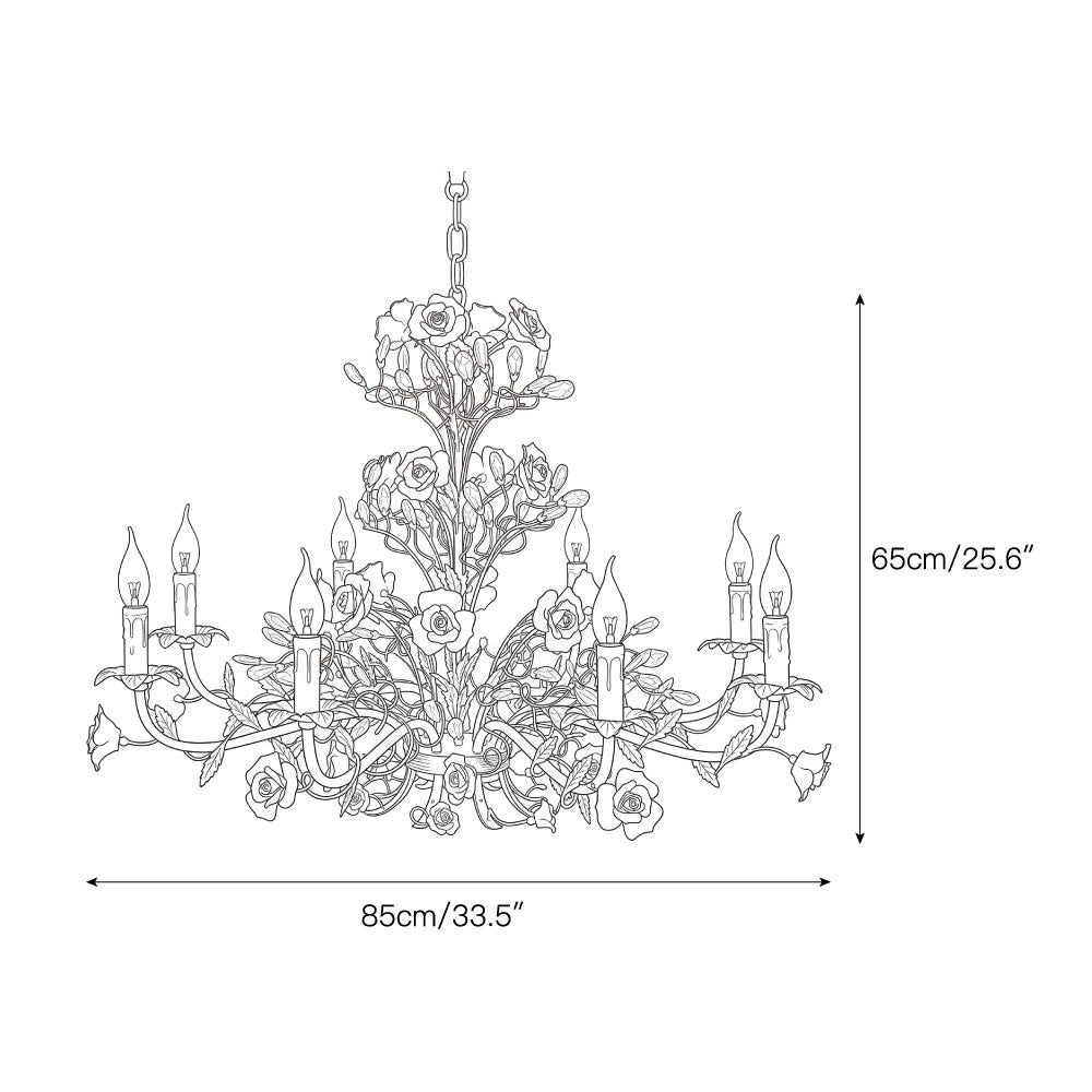 Ceramic Rose Vine Chandelier