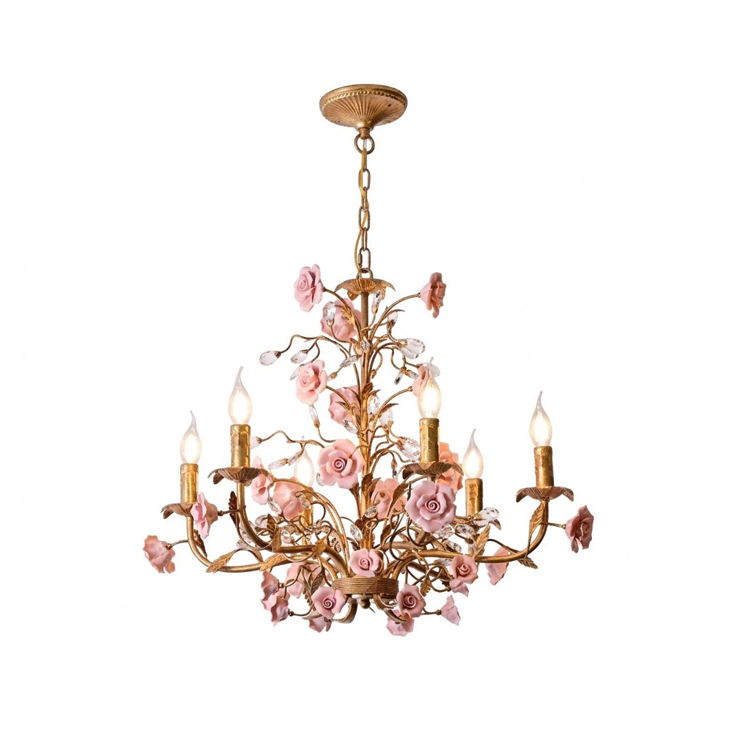 Ceramic Rose Vine Chandelier