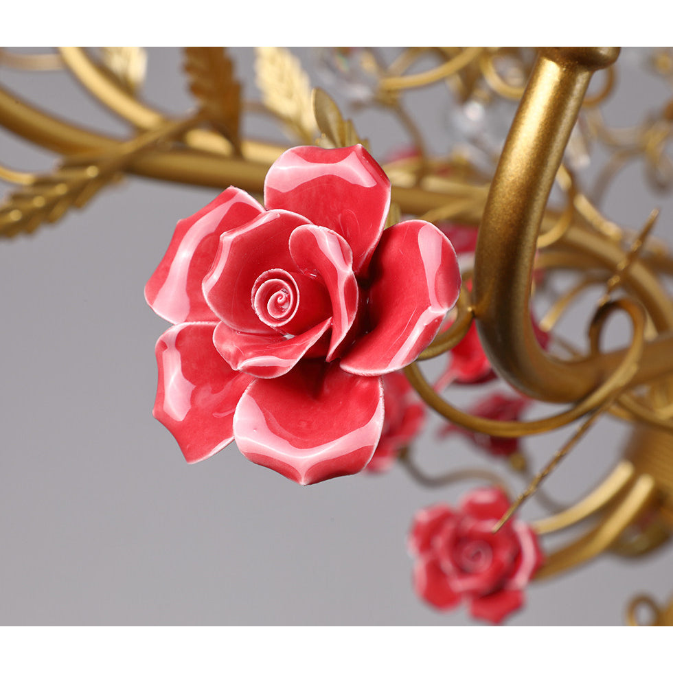 Ceramic Rose Vine Chandelier