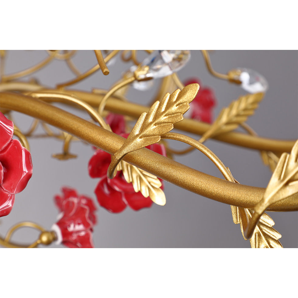 Ceramic Rose Vine Chandelier