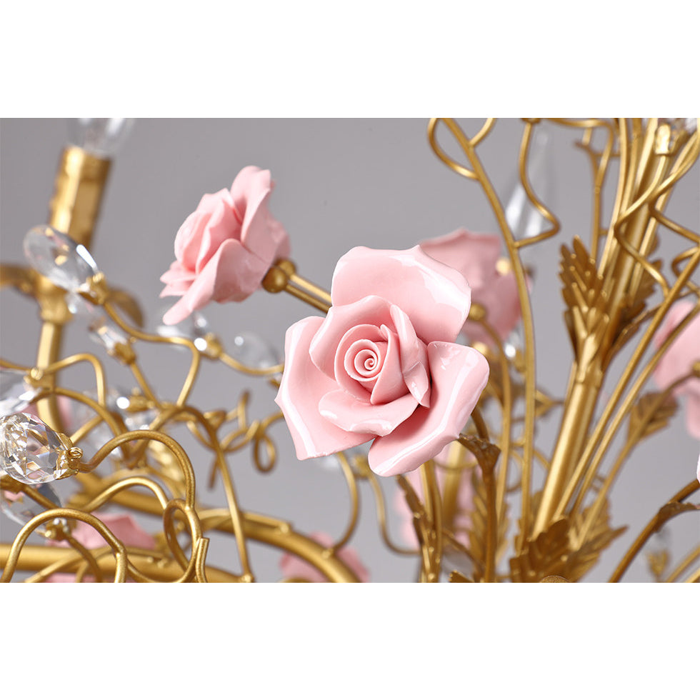 Ceramic Rose Vine Chandelier