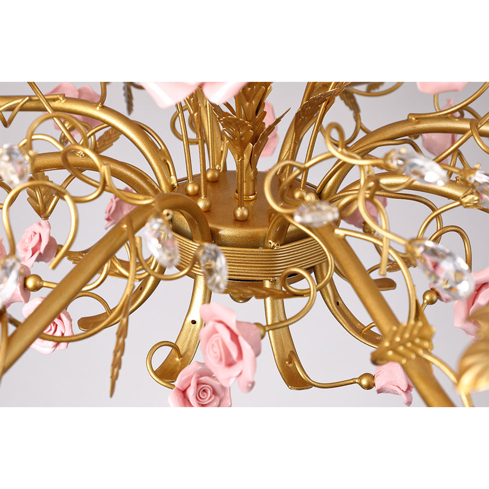 Ceramic Rose Vine Chandelier