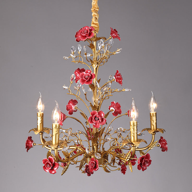 Ceramic Rose Vine Chandelier