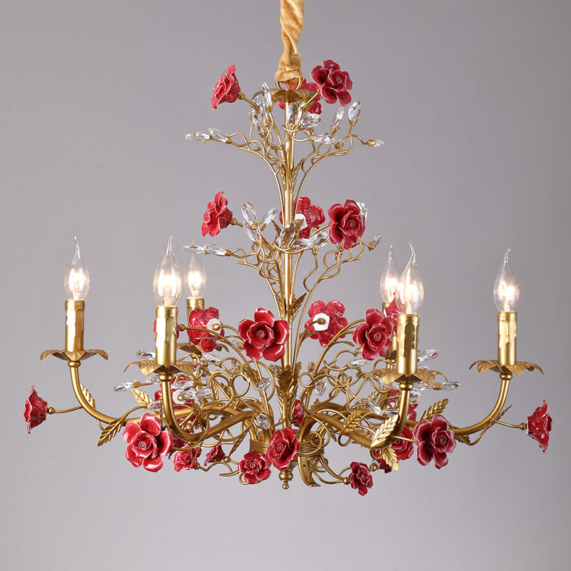 Ceramic Rose Vine Chandelier