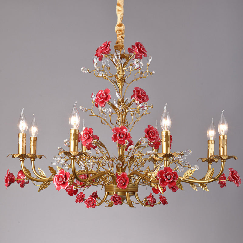 Ceramic Rose Vine Chandelier