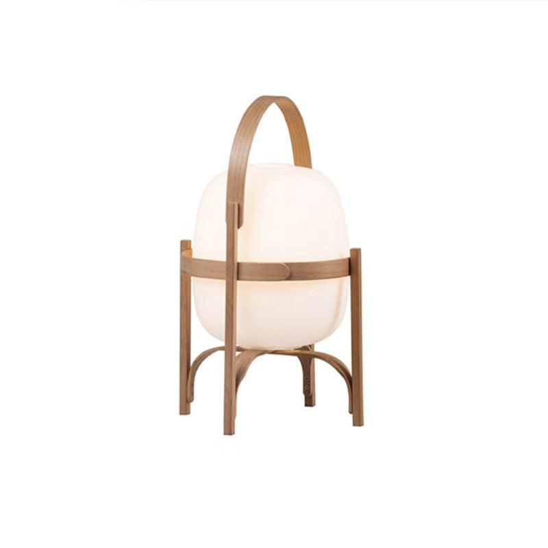 Lethra Wood Glass Table Lamp