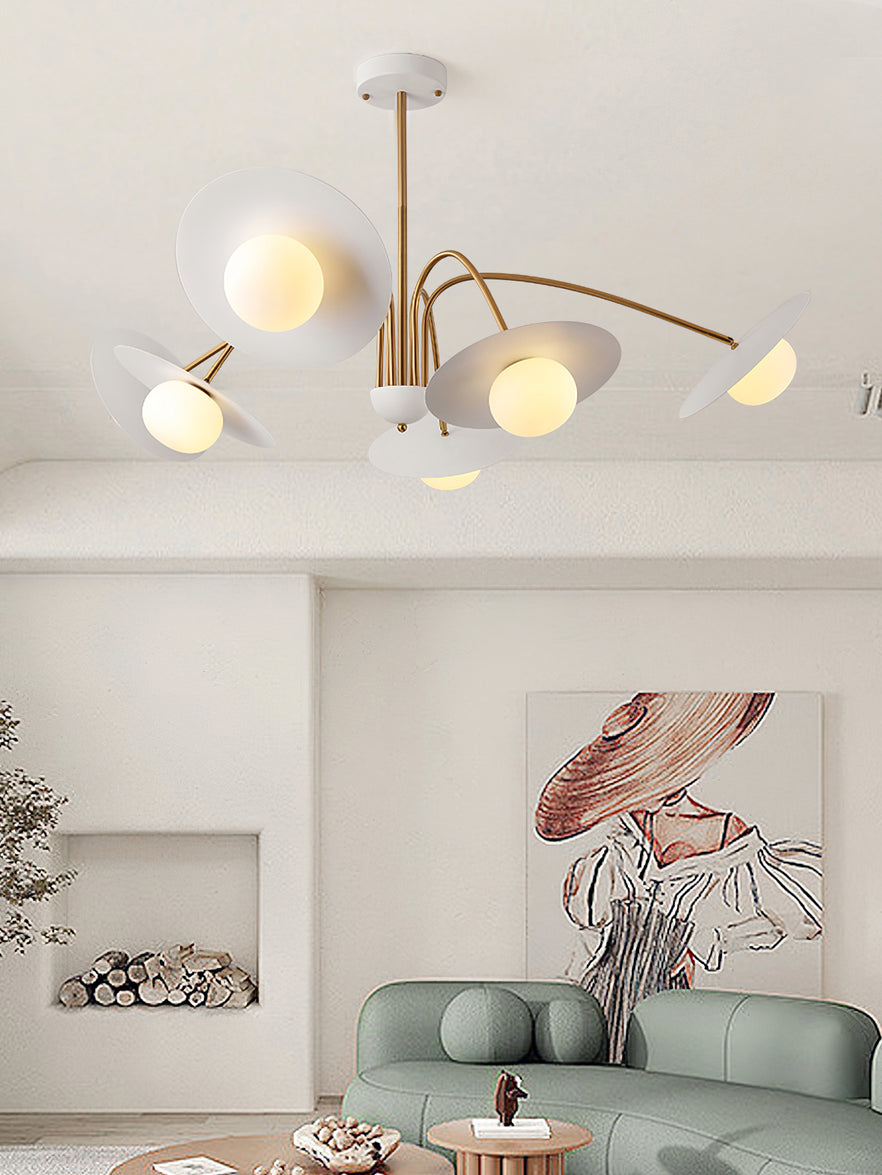 Lark Chandelier with Art Deco-Inspired Mushroom