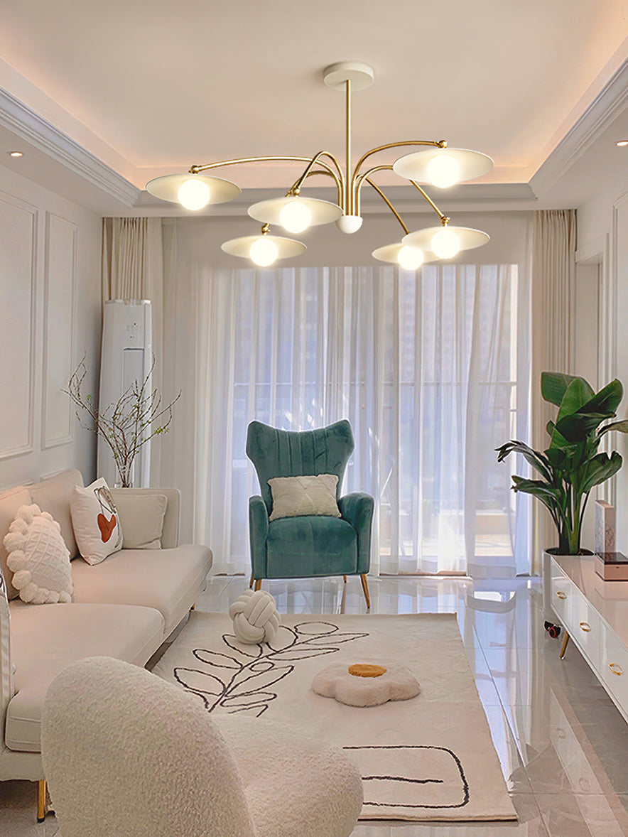 Lark Chandelier with Art Deco-Inspired Mushroom
