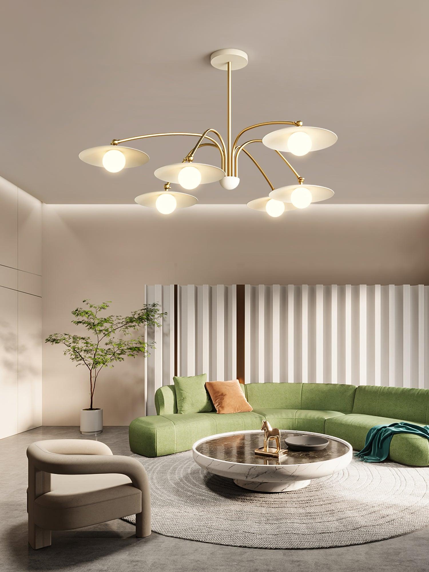 Lark Chandelier with Art Deco-Inspired Mushroom