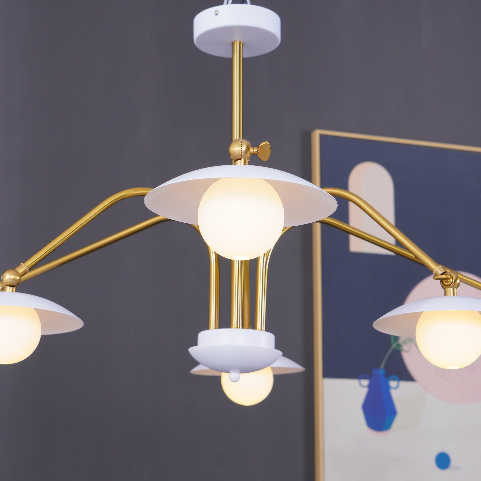 Lark Chandelier with Art Deco-Inspired Mushroom
