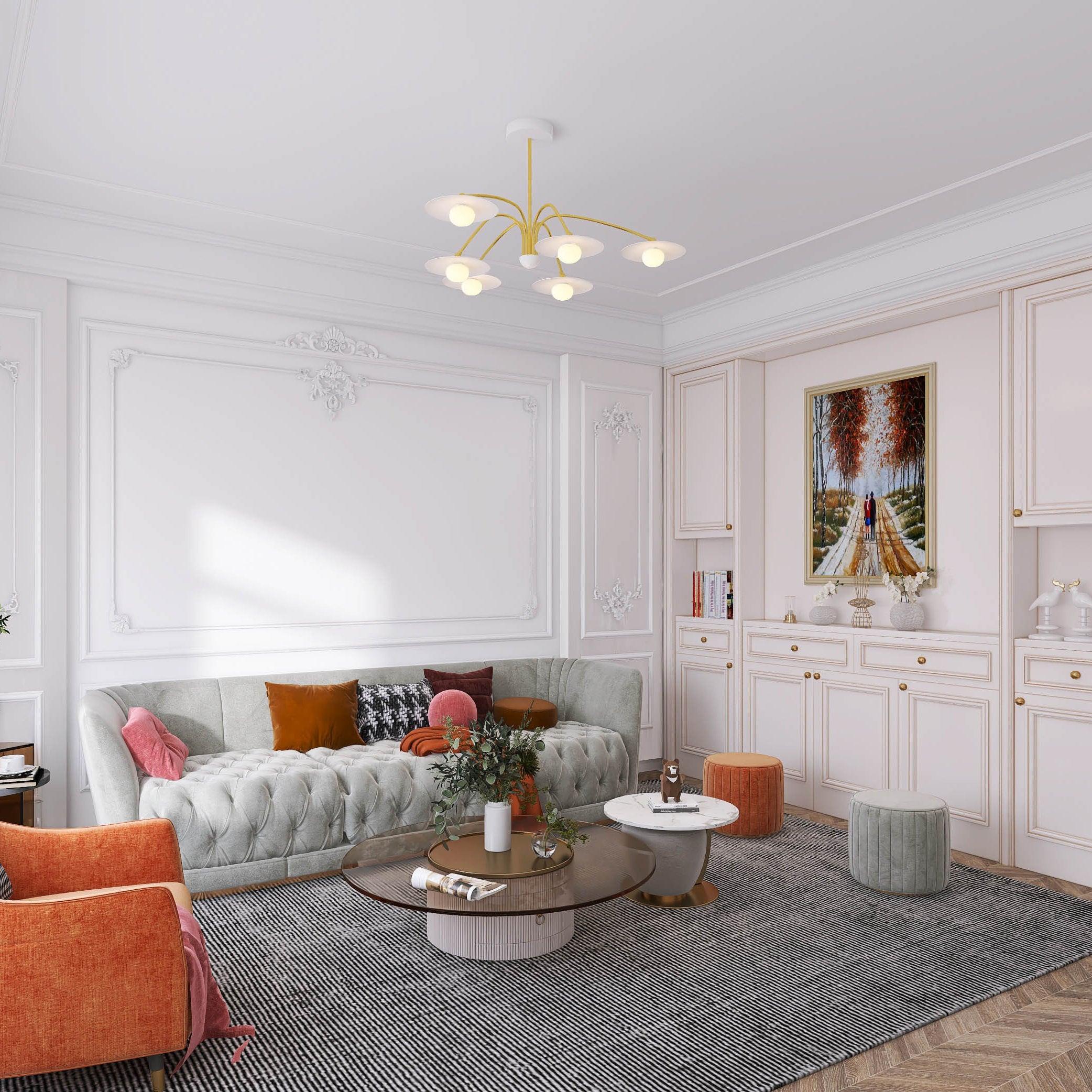 Lark Chandelier with Art Deco-Inspired Mushroom