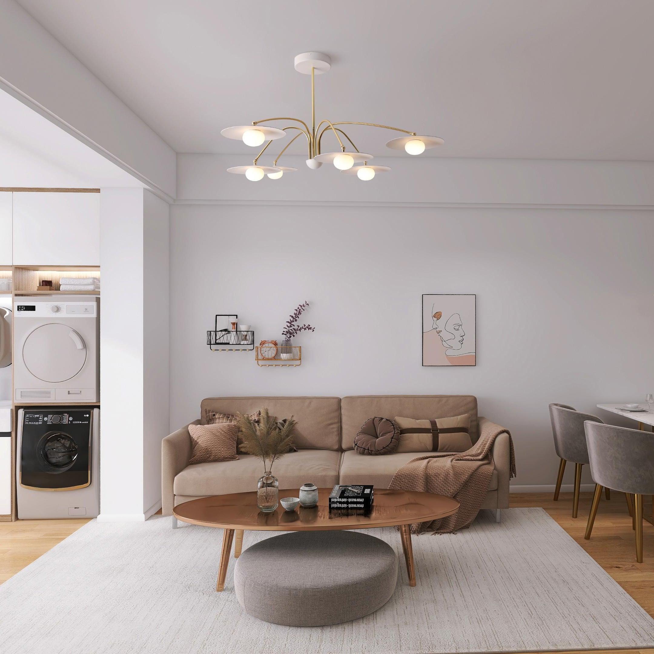 Lark Chandelier with Art Deco-Inspired Mushroom