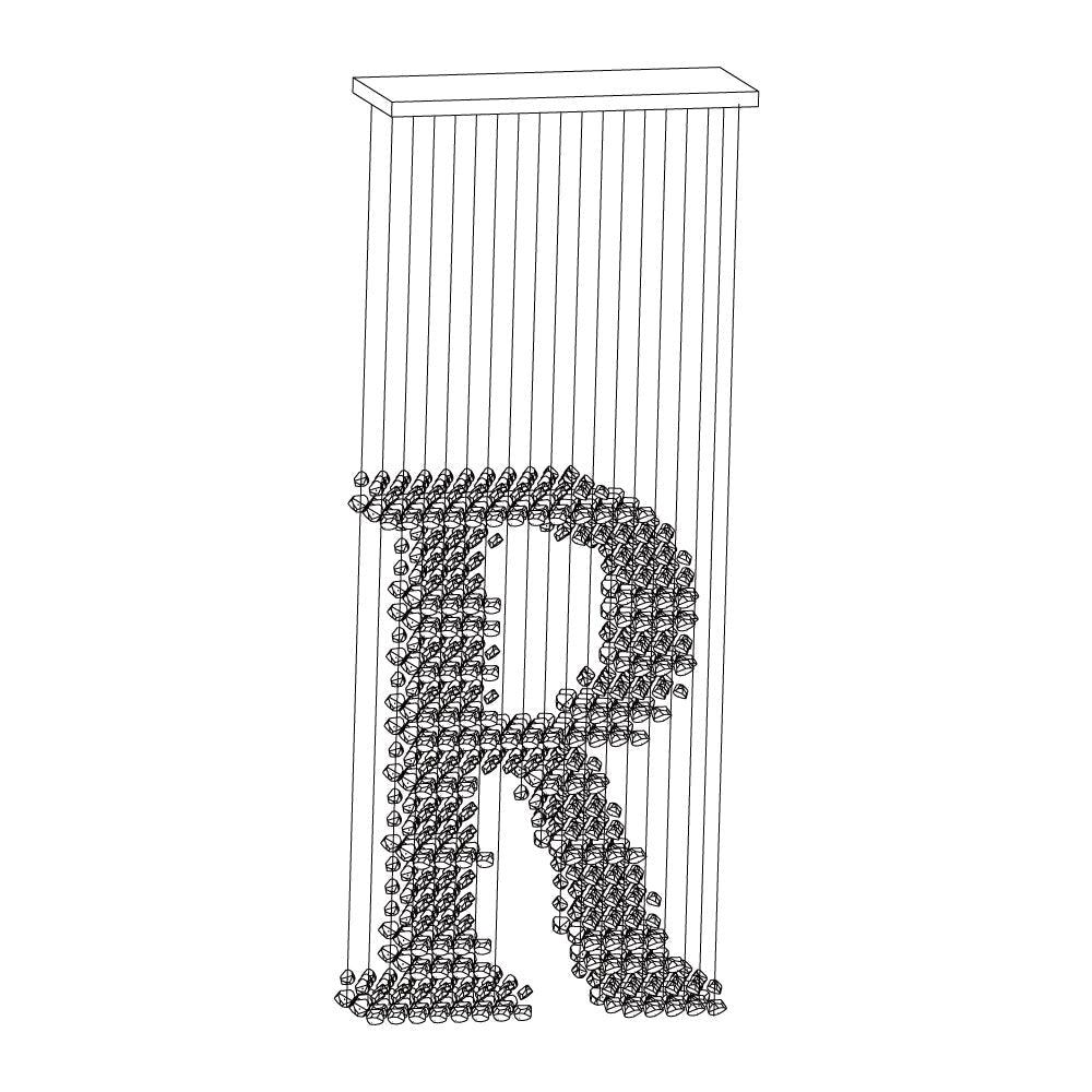 Calinian Chandelier Charcoal Linear Composition R