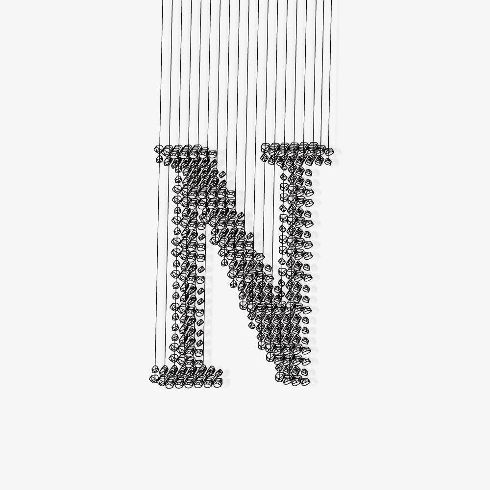 Cirirora Chandelier Charcoal Linear Composition N
