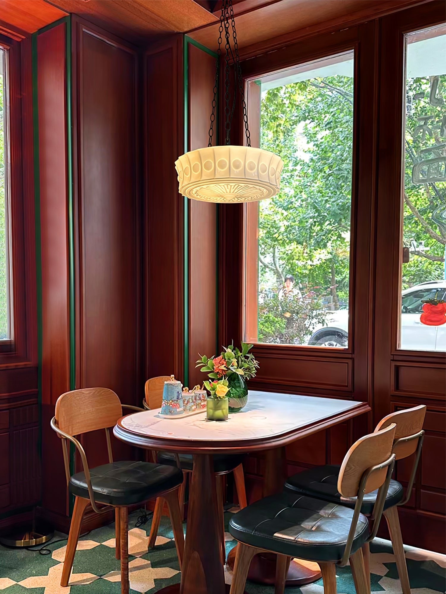 Sirixon Pendant Lamp Chain White Glass