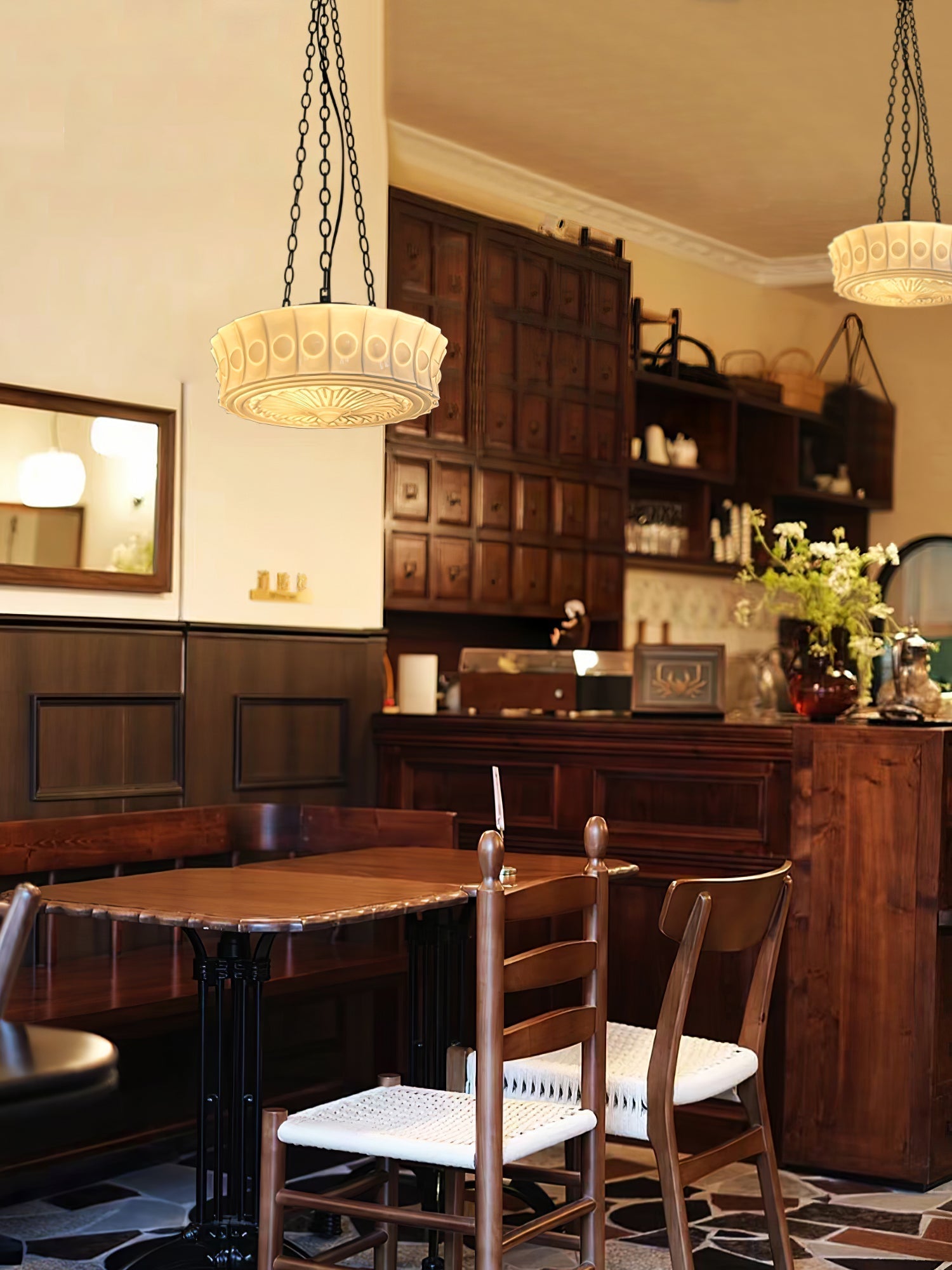 Sirixon Pendant Lamp Chain White Glass