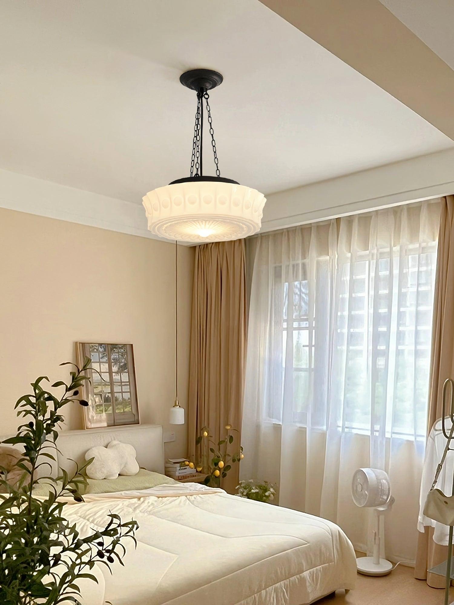 Sirixon Pendant Lamp Chain White Glass