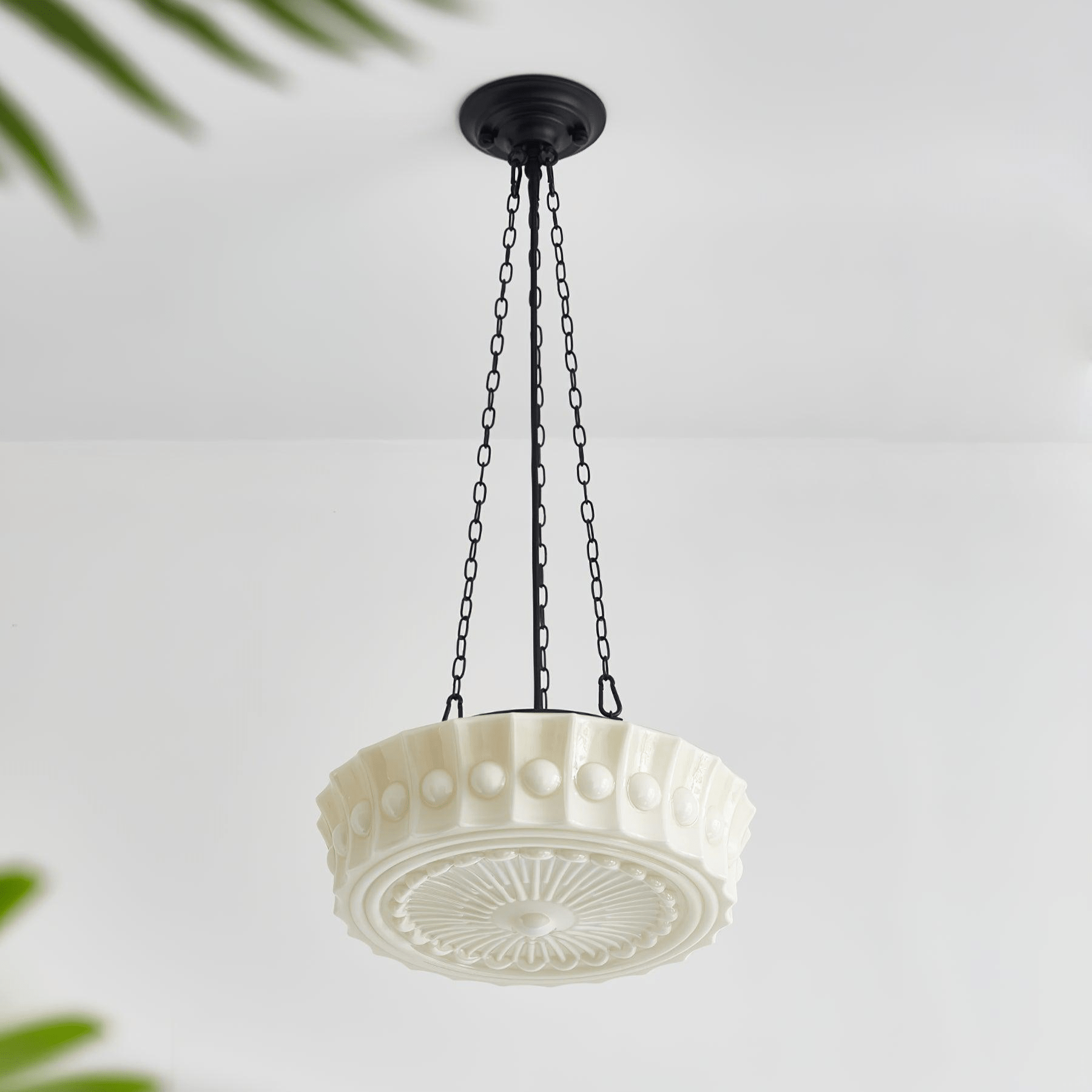 Sirixon Pendant Lamp Chain White Glass