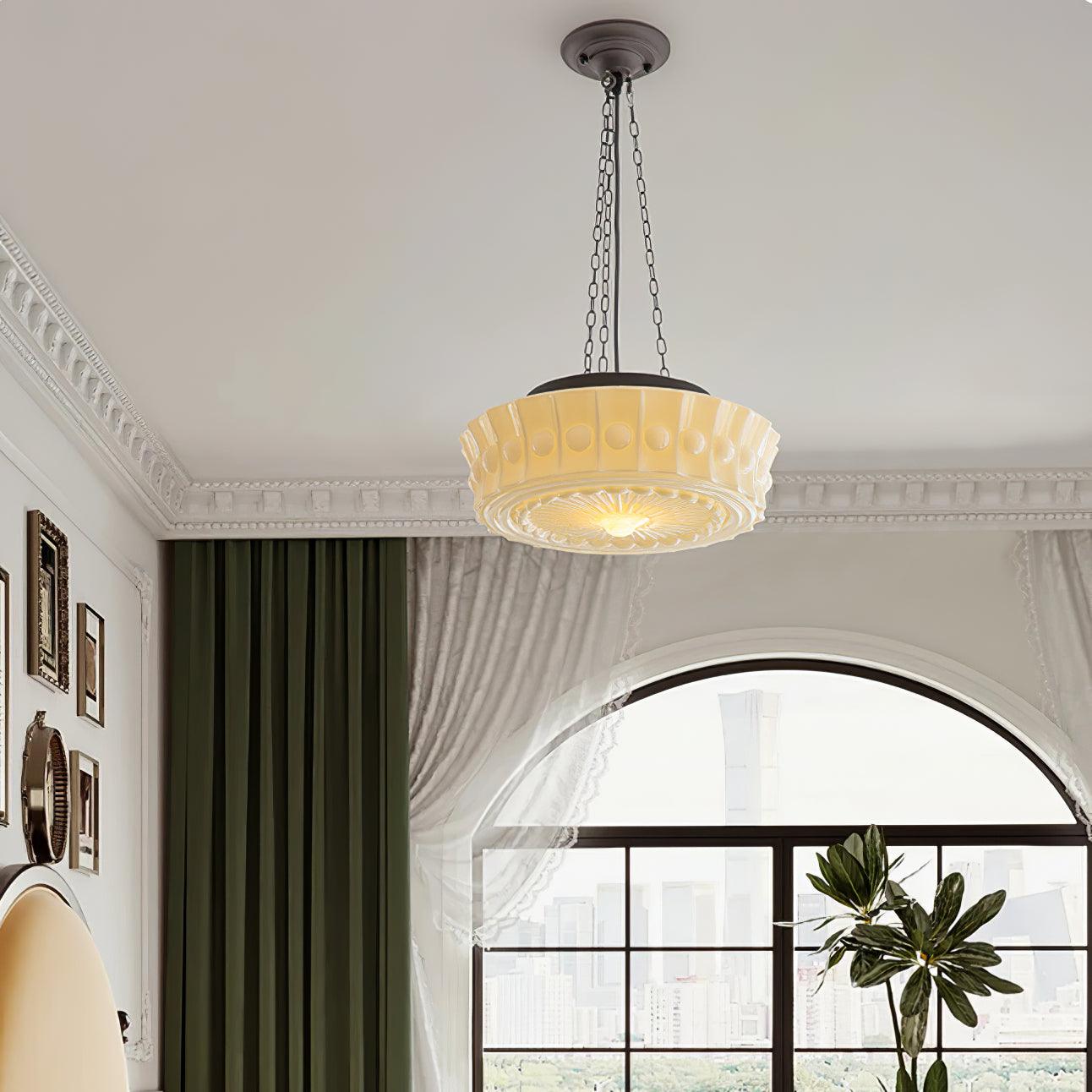 Sirixon Pendant Lamp Chain White Glass
