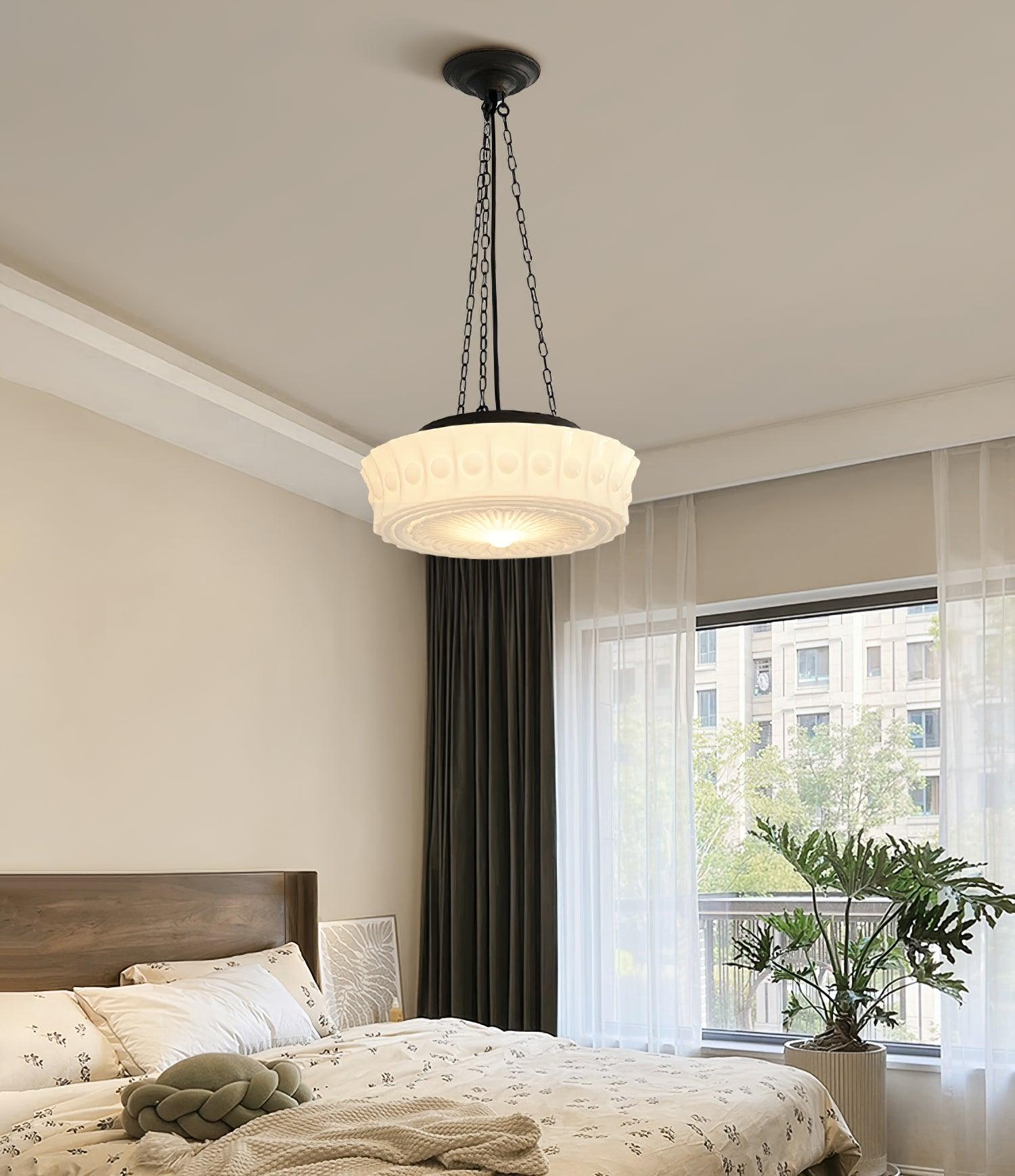 Sirixon Pendant Lamp Chain White Glass