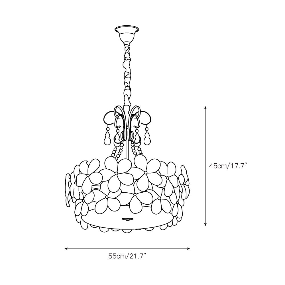 Hydrangea Glass Chandelier
