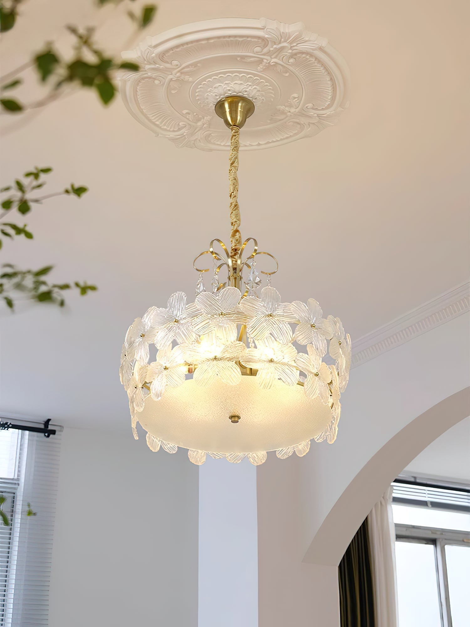 Hydrangea Glass Chandelier