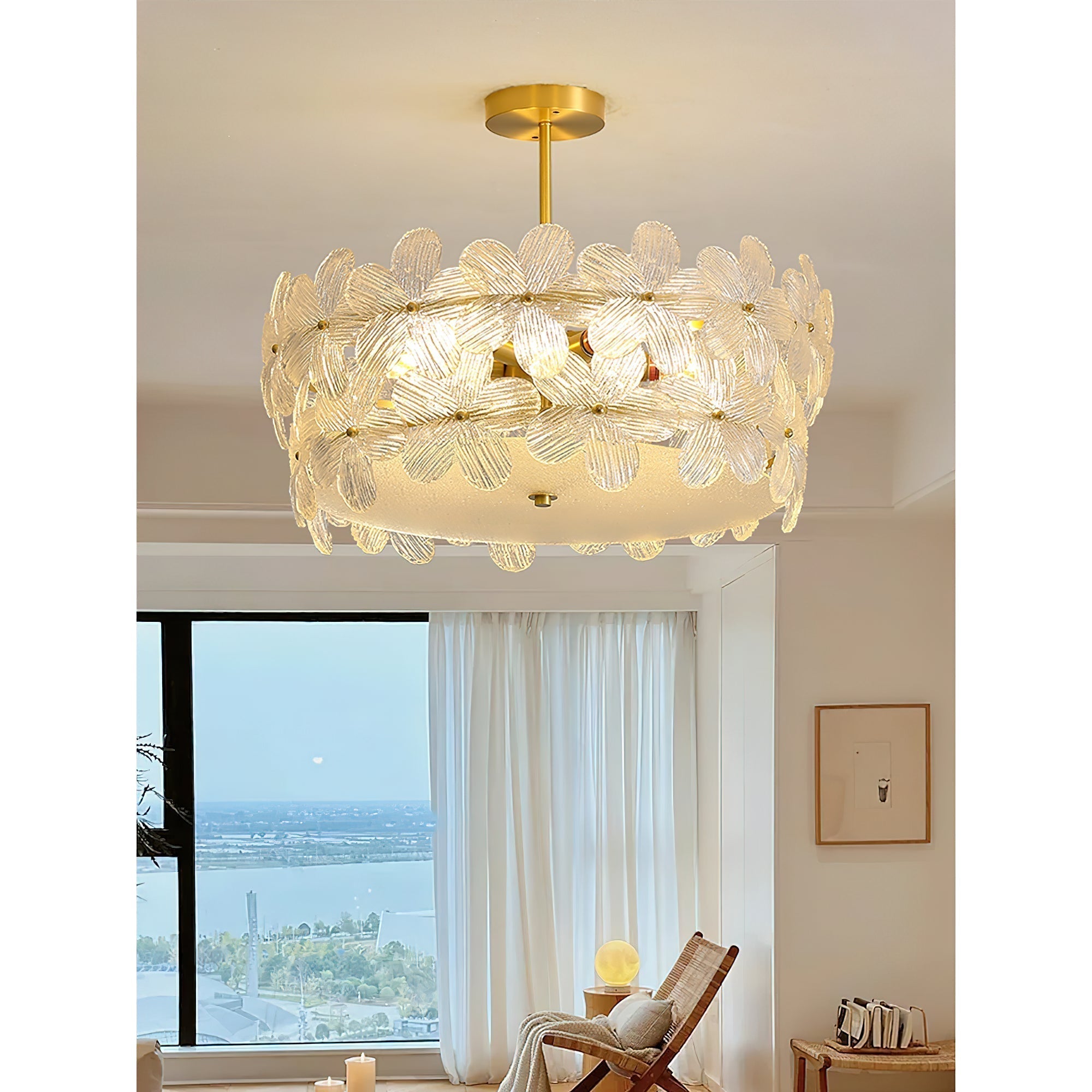 Hydrangea Glass Chandelier