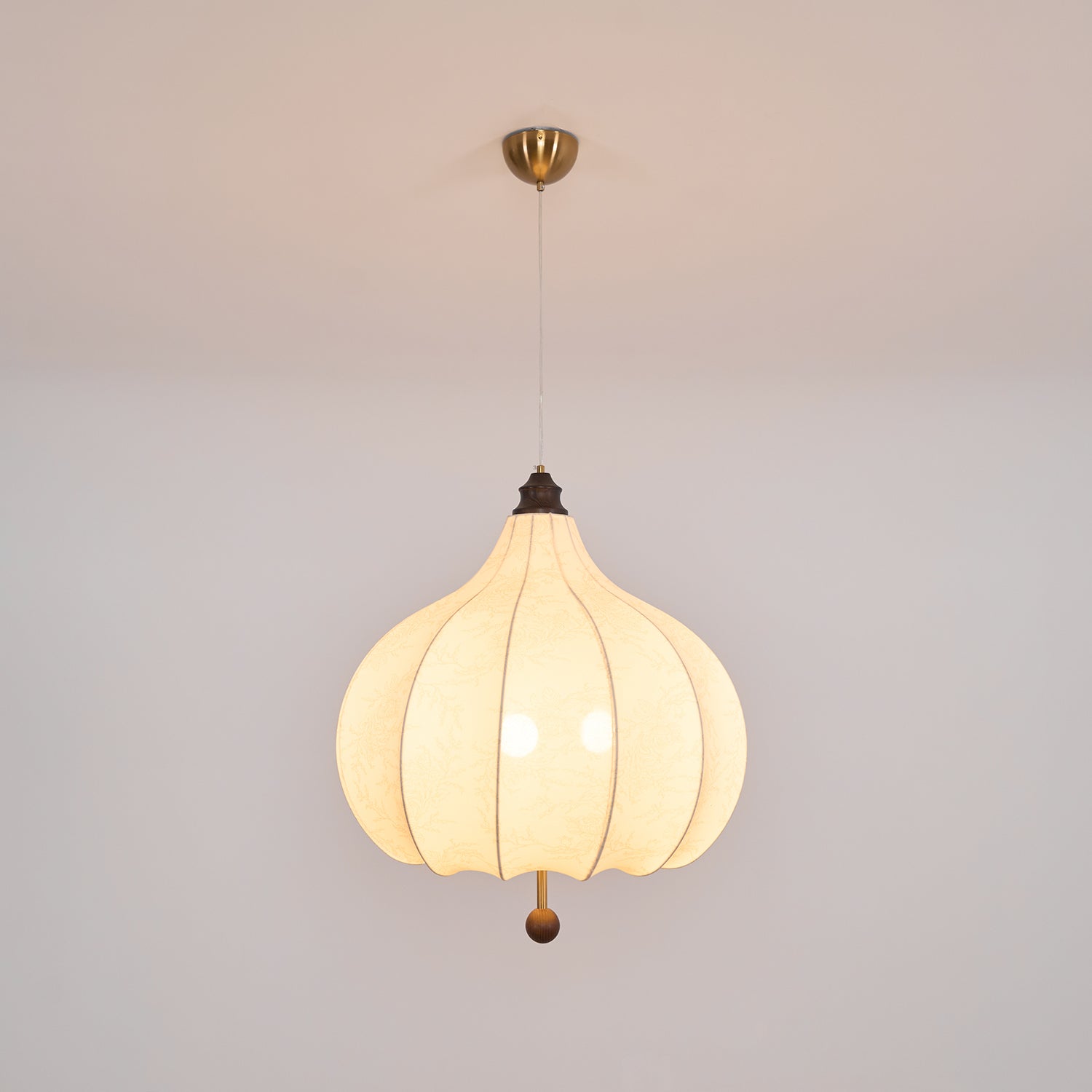 Sylerielle Fabric Wood Pendant Light