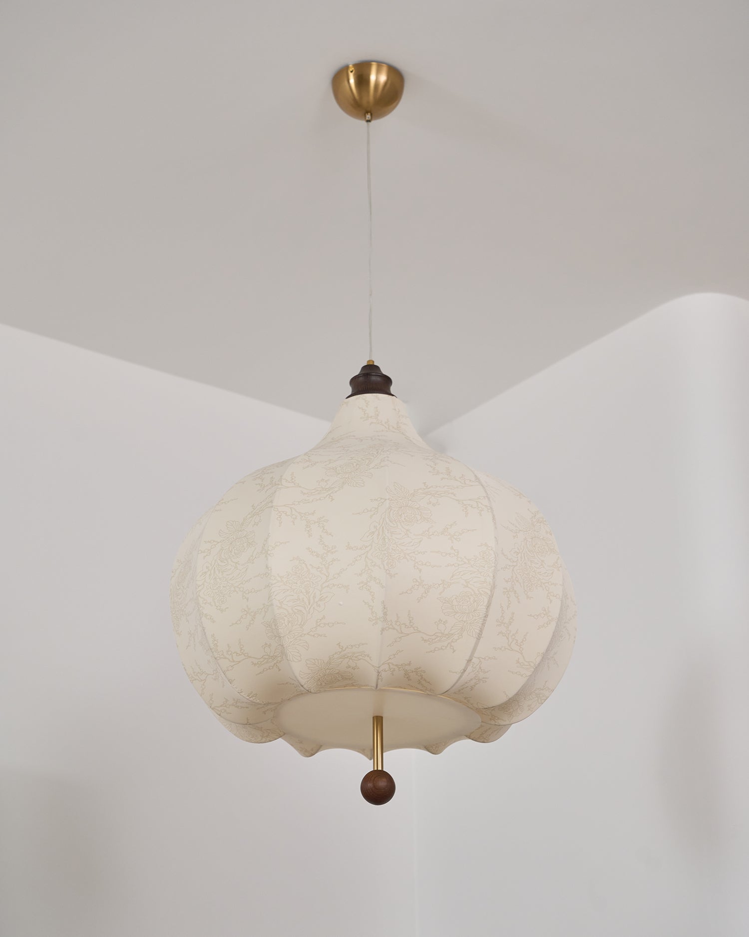Sylerielle Fabric Wood Pendant Light