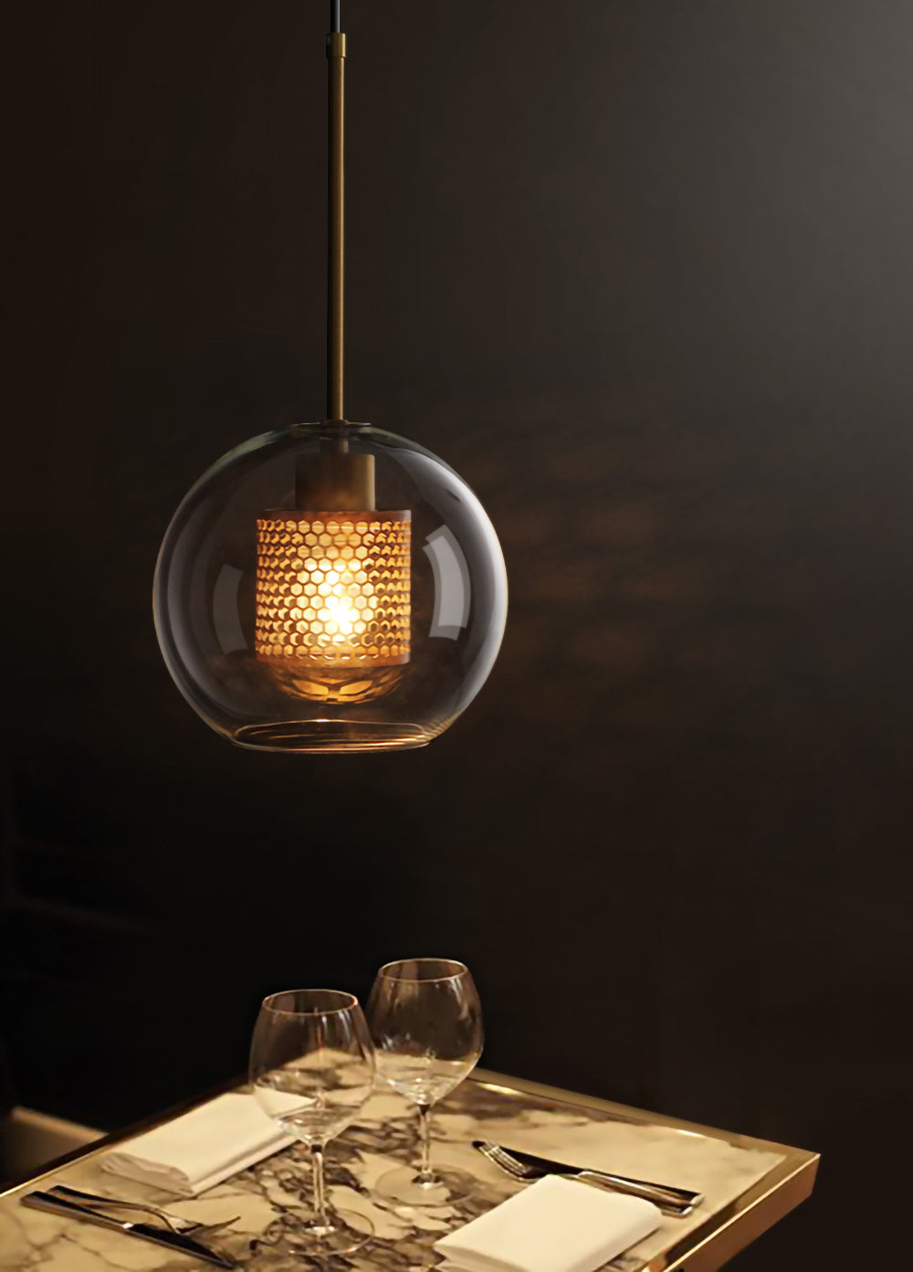 Veleine Pendant Lamp Chiswick Glass for Living Room