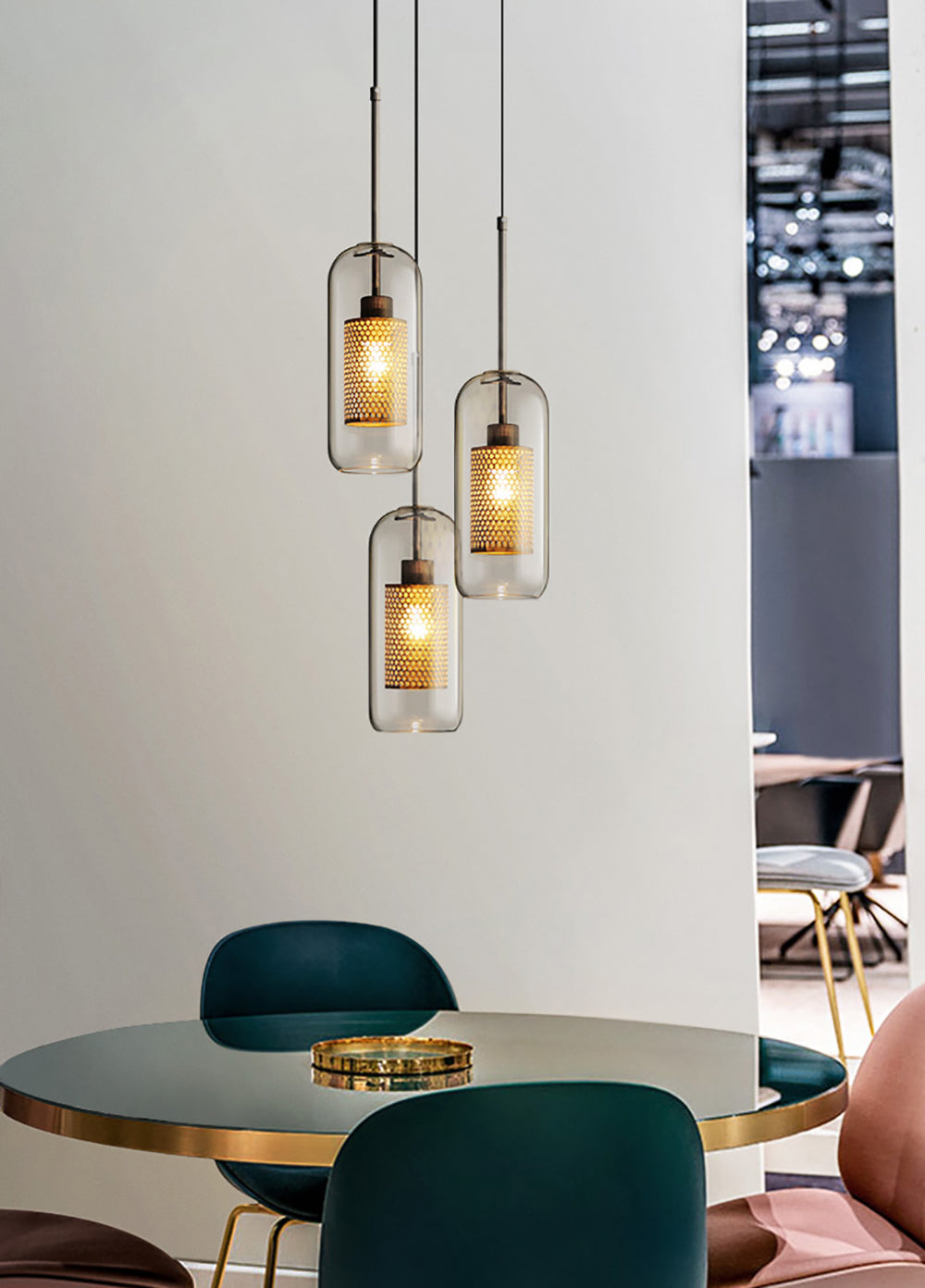 Veleine Pendant Lamp Chiswick Glass for Living Room