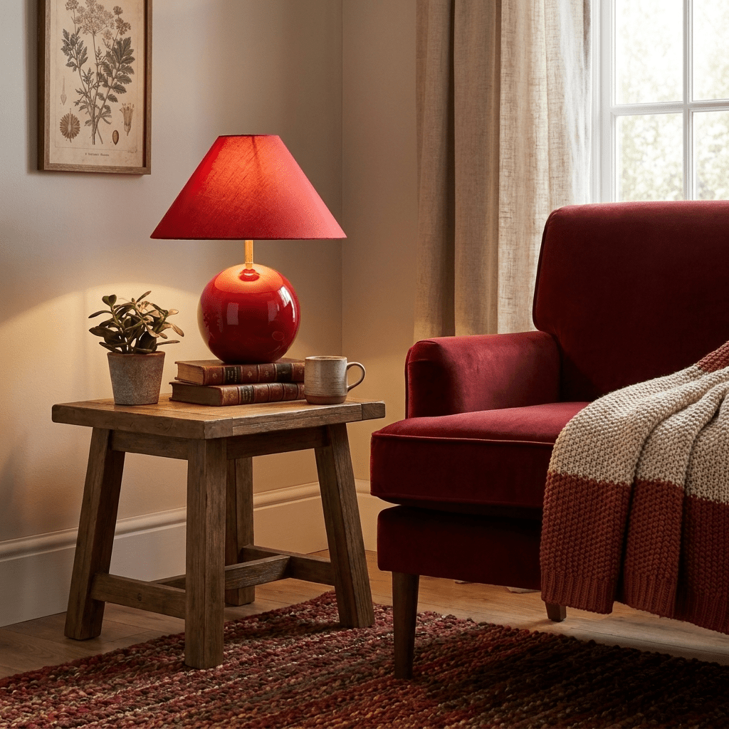 Rubienne Red Ceramic Table Lamp