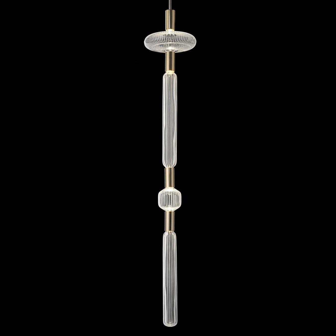 Tika Pendant Lamp Crystal Cylinder Cipher Contemporary