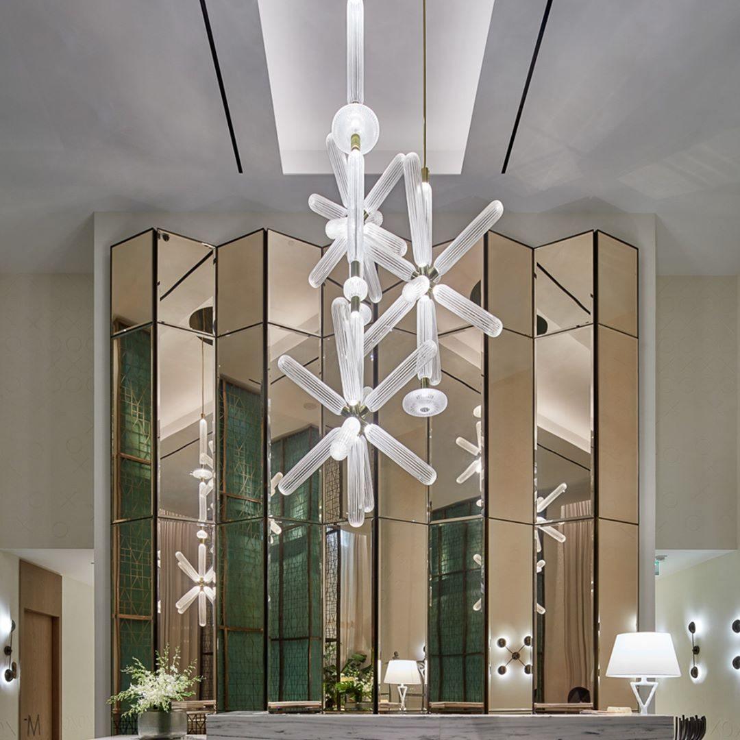 Tika Pendant Lamp Crystal Cylinder Cipher Contemporary