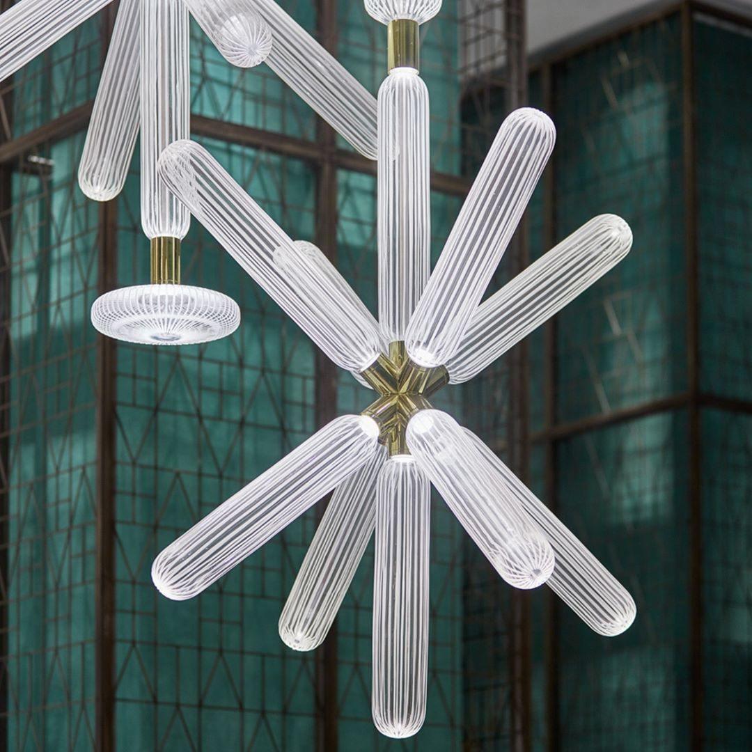 Tika Pendant Lamp Crystal Cylinder Cipher Contemporary