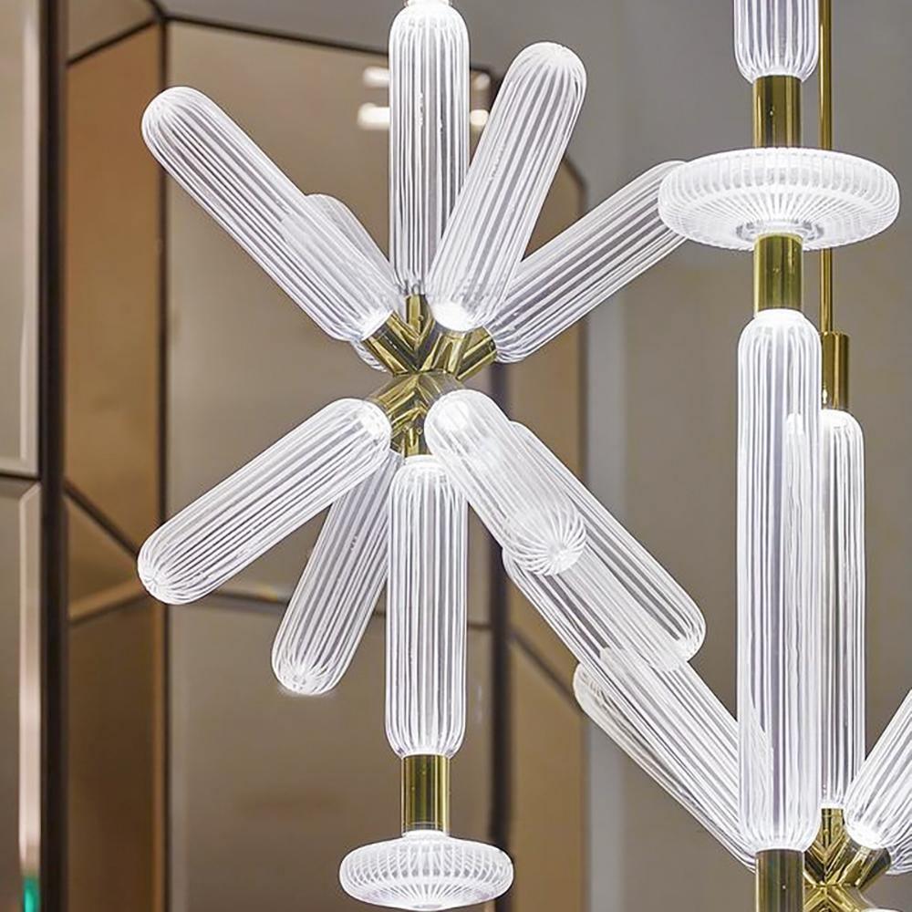 Tika Pendant Lamp Crystal Cylinder Cipher Contemporary