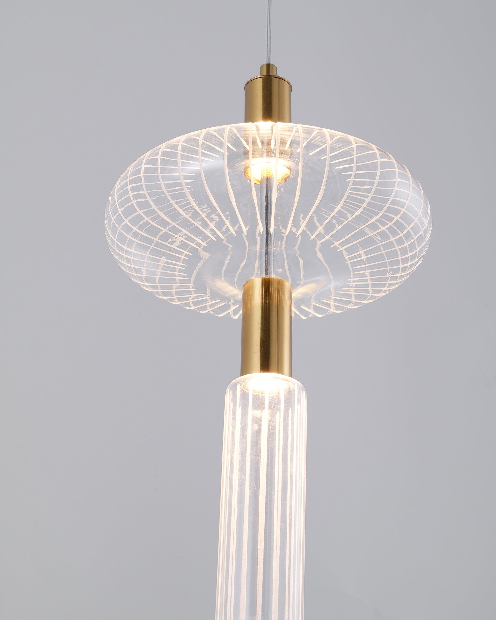 Tika Pendant Lamp Crystal Cylinder Cipher Contemporary