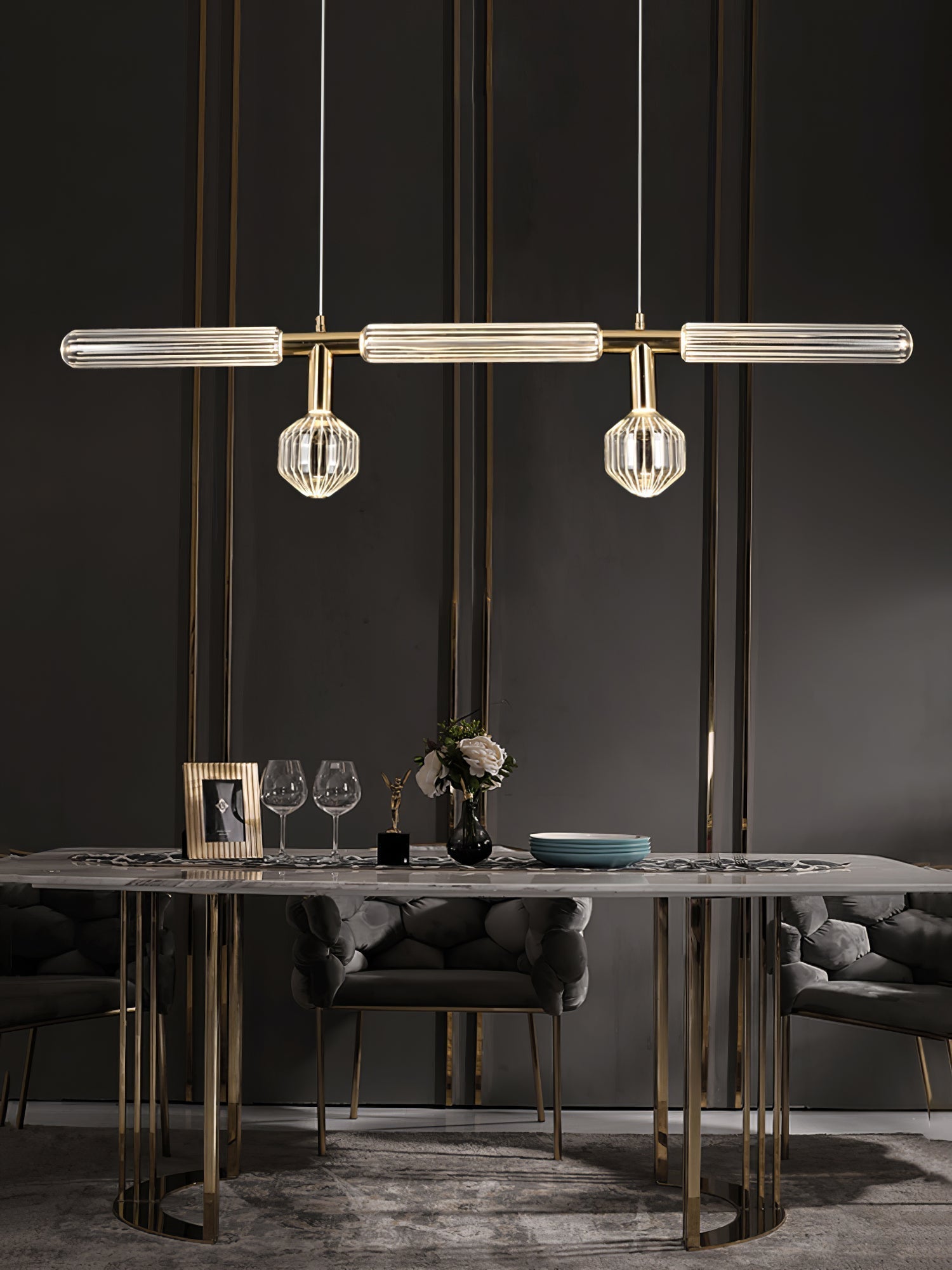 Tika Pendant Lamp Crystal Cylinder Cipher Contemporary