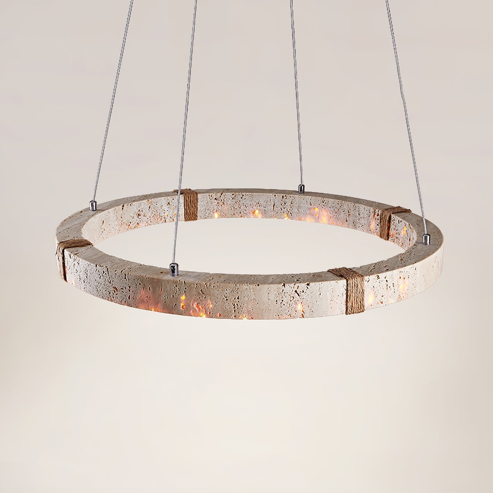 Ritta Ring Travertine Pendant Light