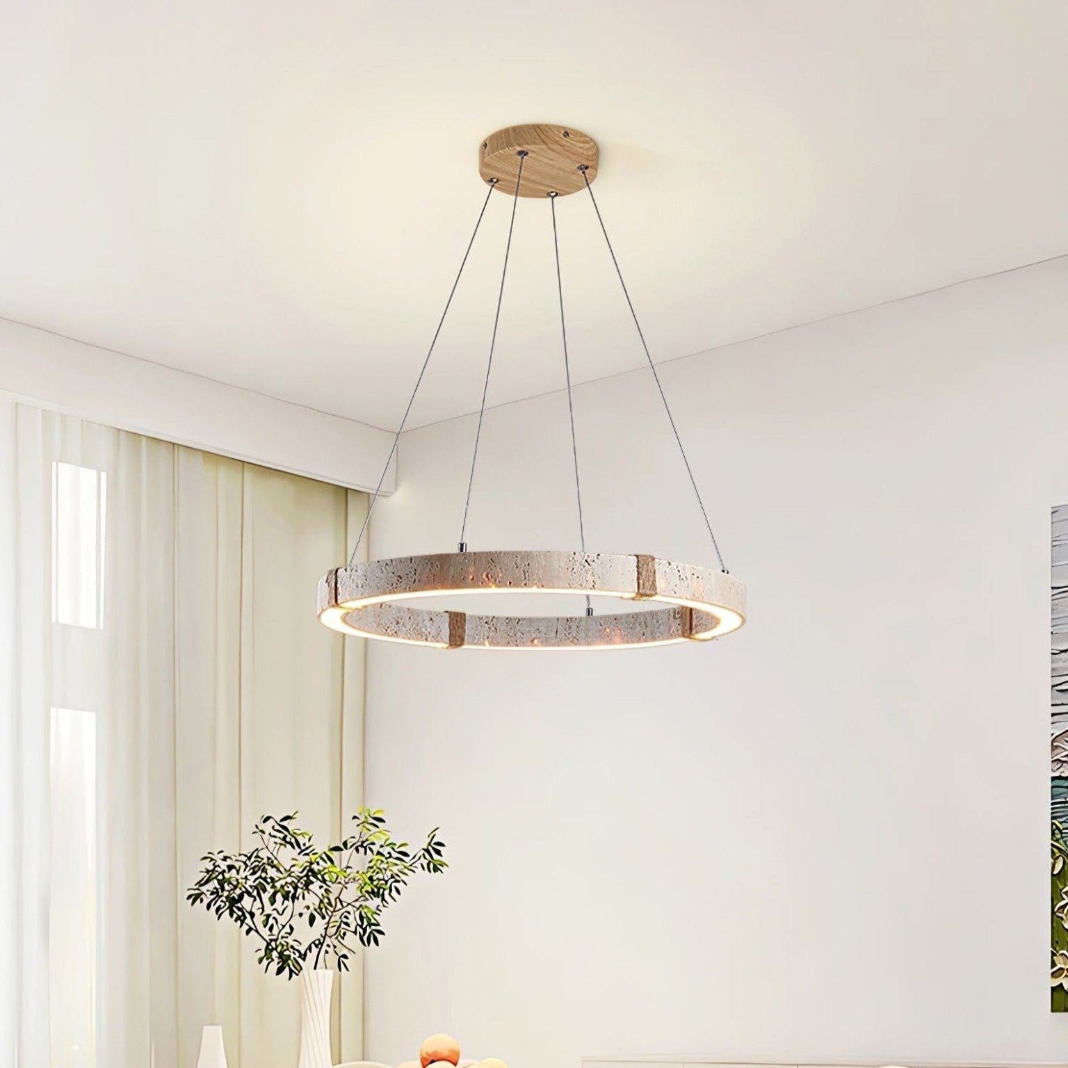 Ritta Ring Travertine Pendant Light