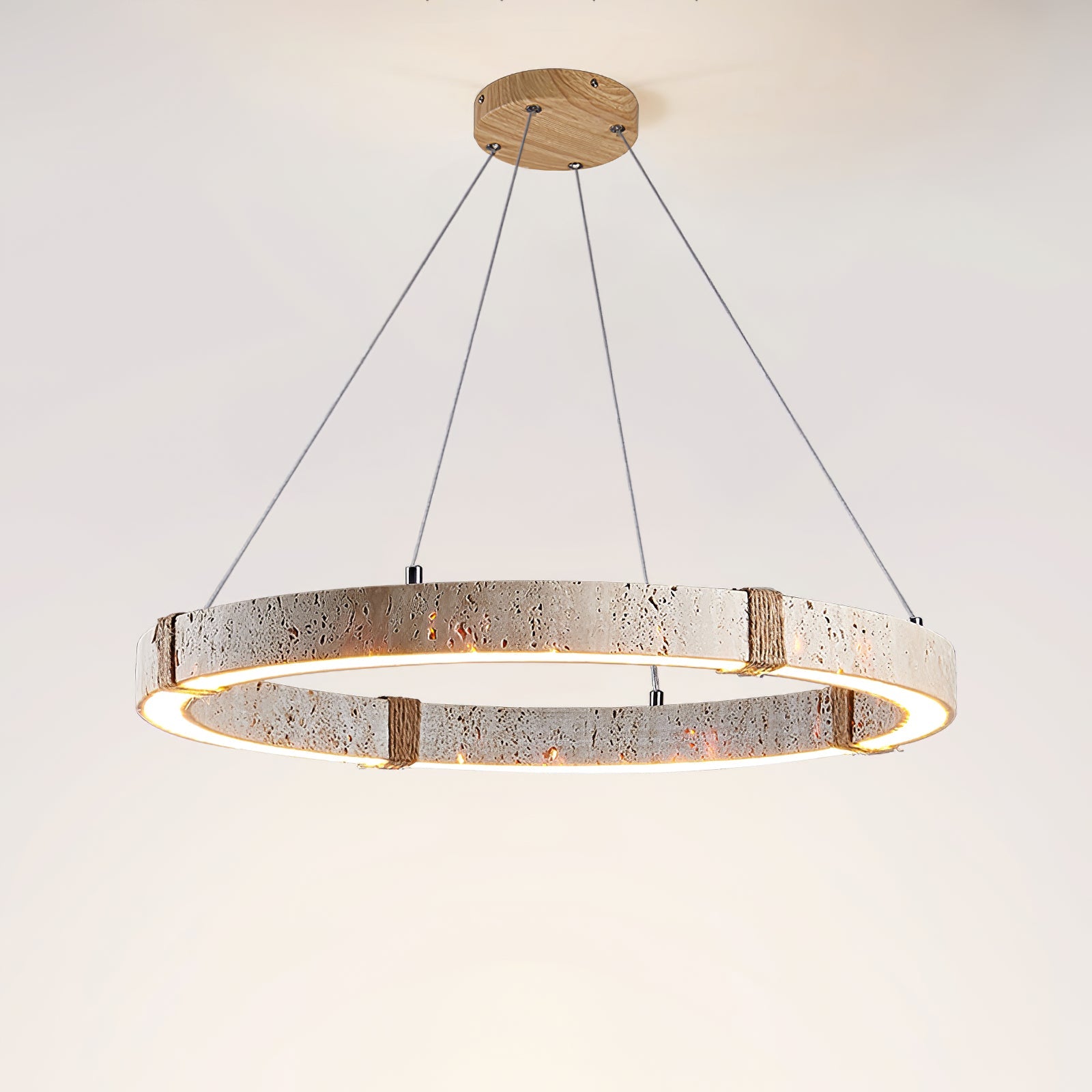 Ritta Ring Travertine Pendant Light