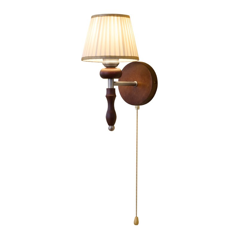 Eshae Premium Nordic Art Fabric Wood Wall Lamp