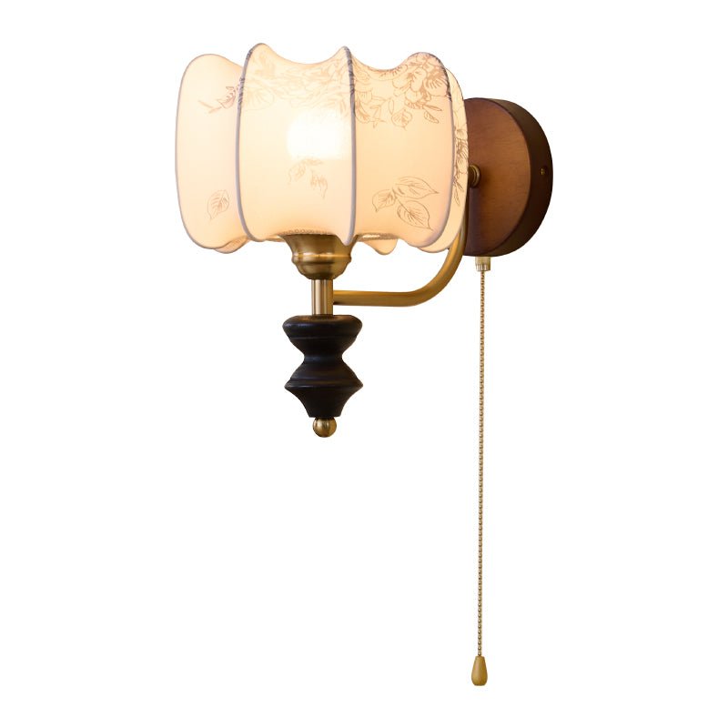Eshae Premium Nordic Art Fabric Wood Wall Lamp