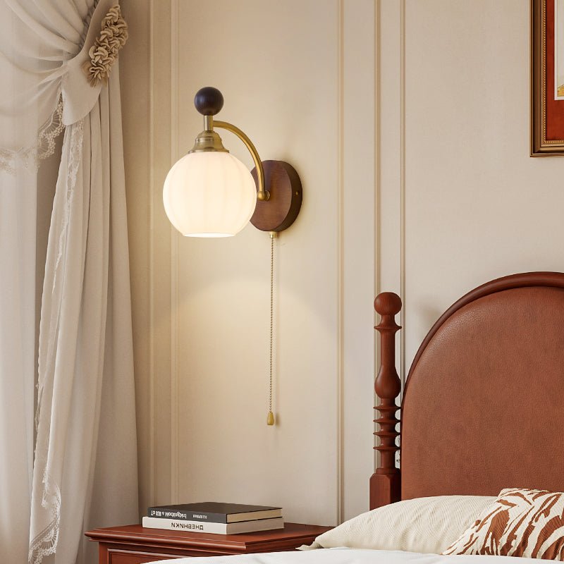 Eshae Premium Nordic Art Fabric Wood Wall Lamp