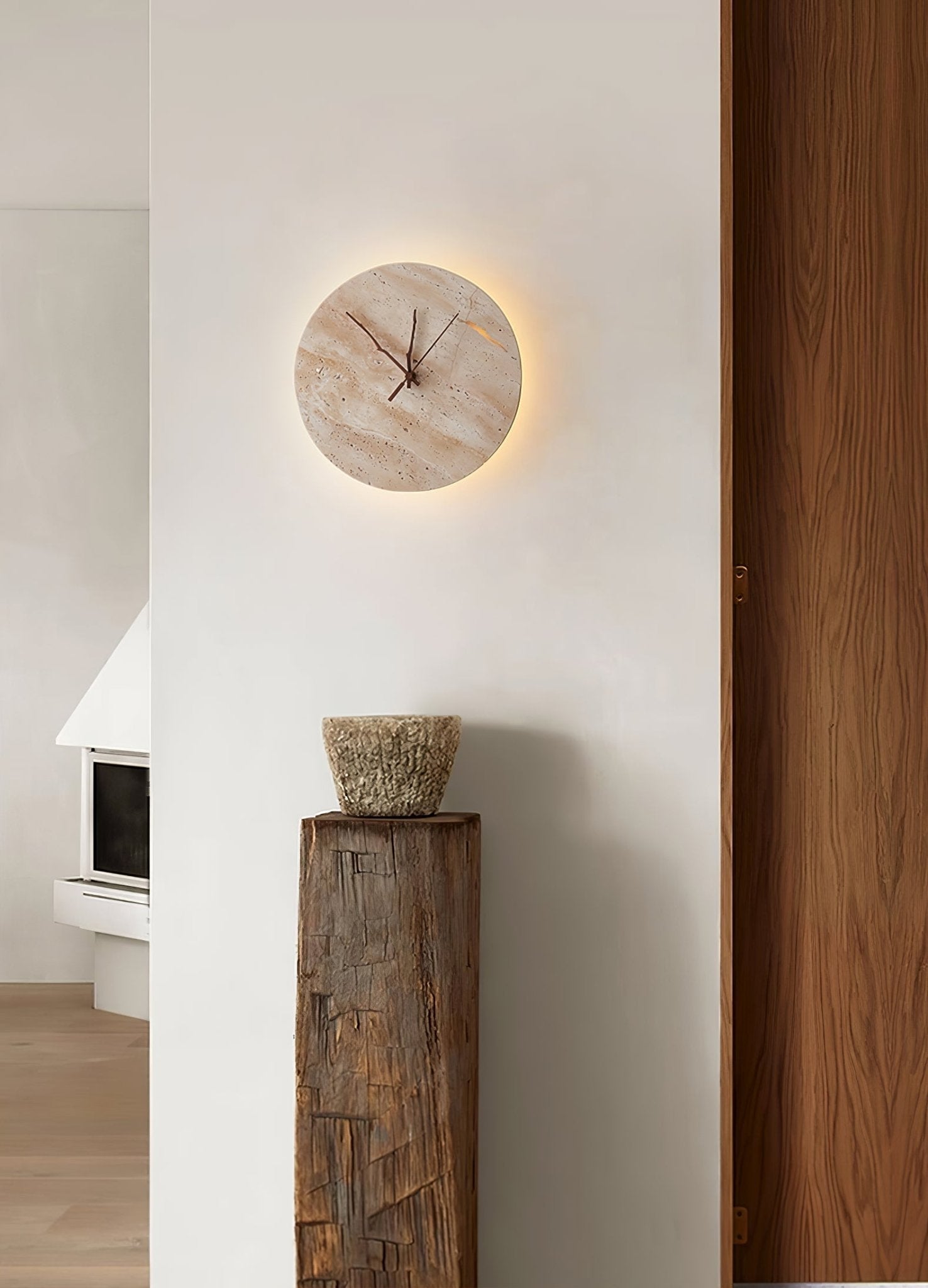 Nororielle Minimalist Travertine Wall Light